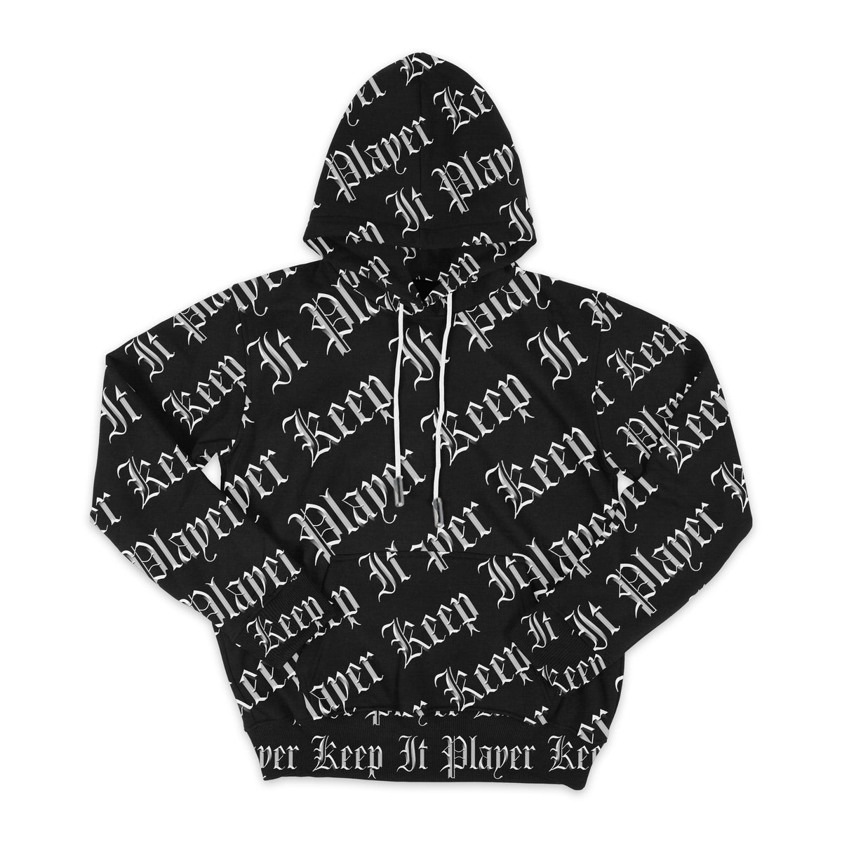 Off White on Black All Over Hoodie